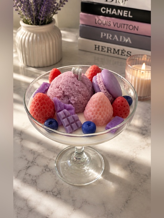 Other - 🕯️🍓Strawberry Açaí Dessert Style Candle